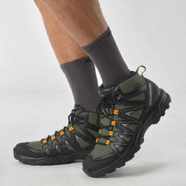 Salomon X Braze Mid GTX - Black/Olive - Image 3