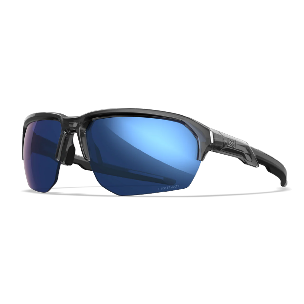 Wiley X JALK - Gloss Crystal Grey Frame/Polarized Blue Mirror Lens